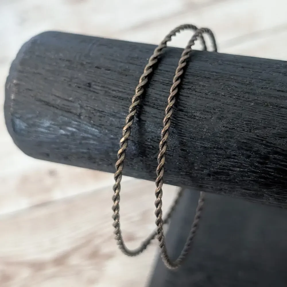 Vintage Bracelet Set of 2 Bronzey Brown Twist Design Bangles